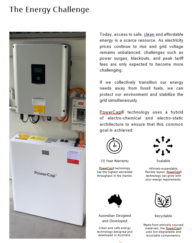 Solar Power Storage Systems - PowerCap Solar Energy Challenge